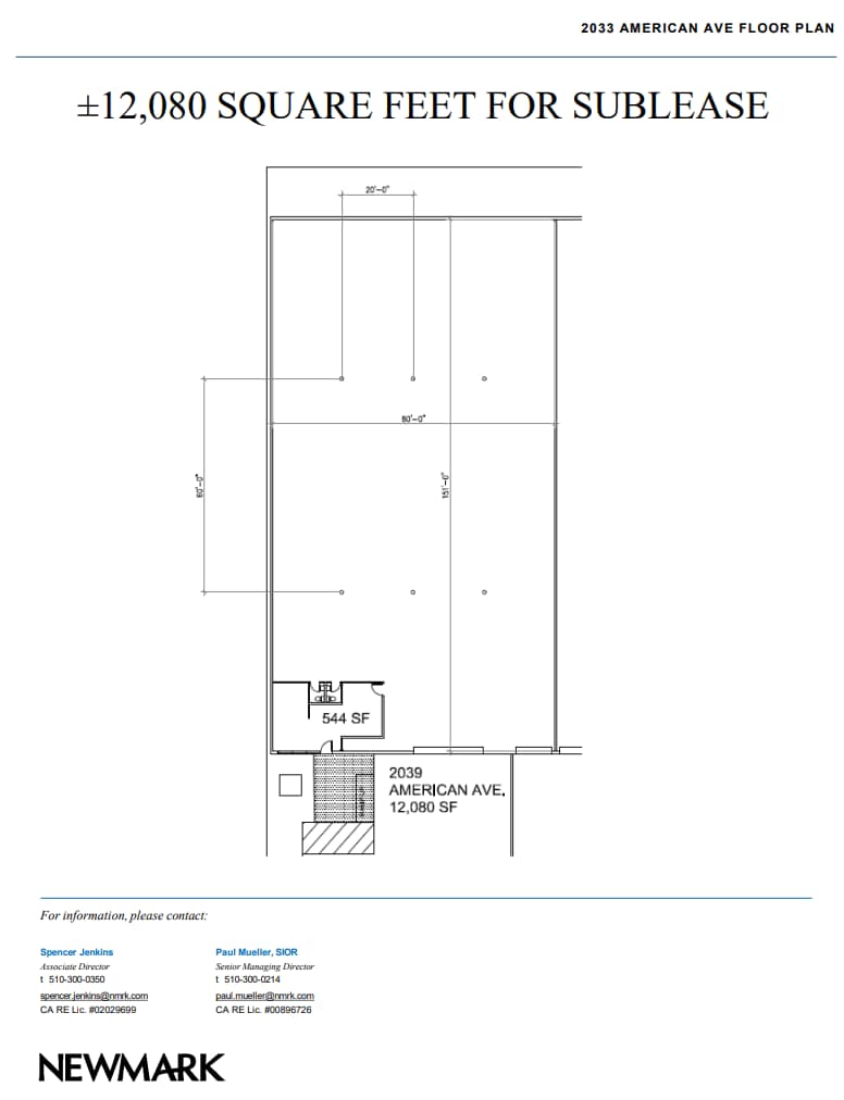 2031-2039 American Ave, Hayward, CA for lease Floor Plan- Image 1 of 1