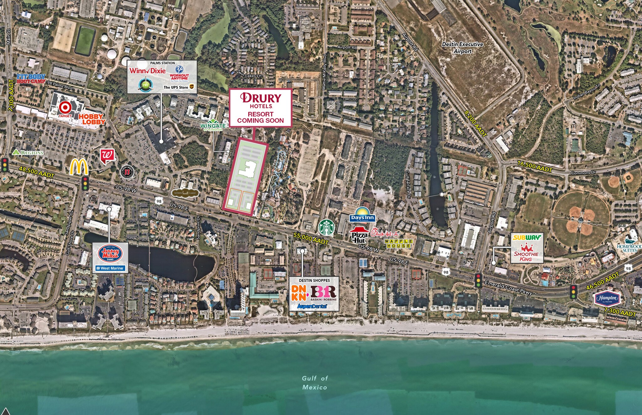 US-98, Destin, FL for lease Aerial- Image 1 of 3
