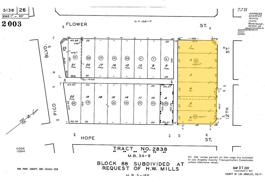 1212 S Flower St, Los Angeles, CA for lease - Plat Map - Image 2 of 5