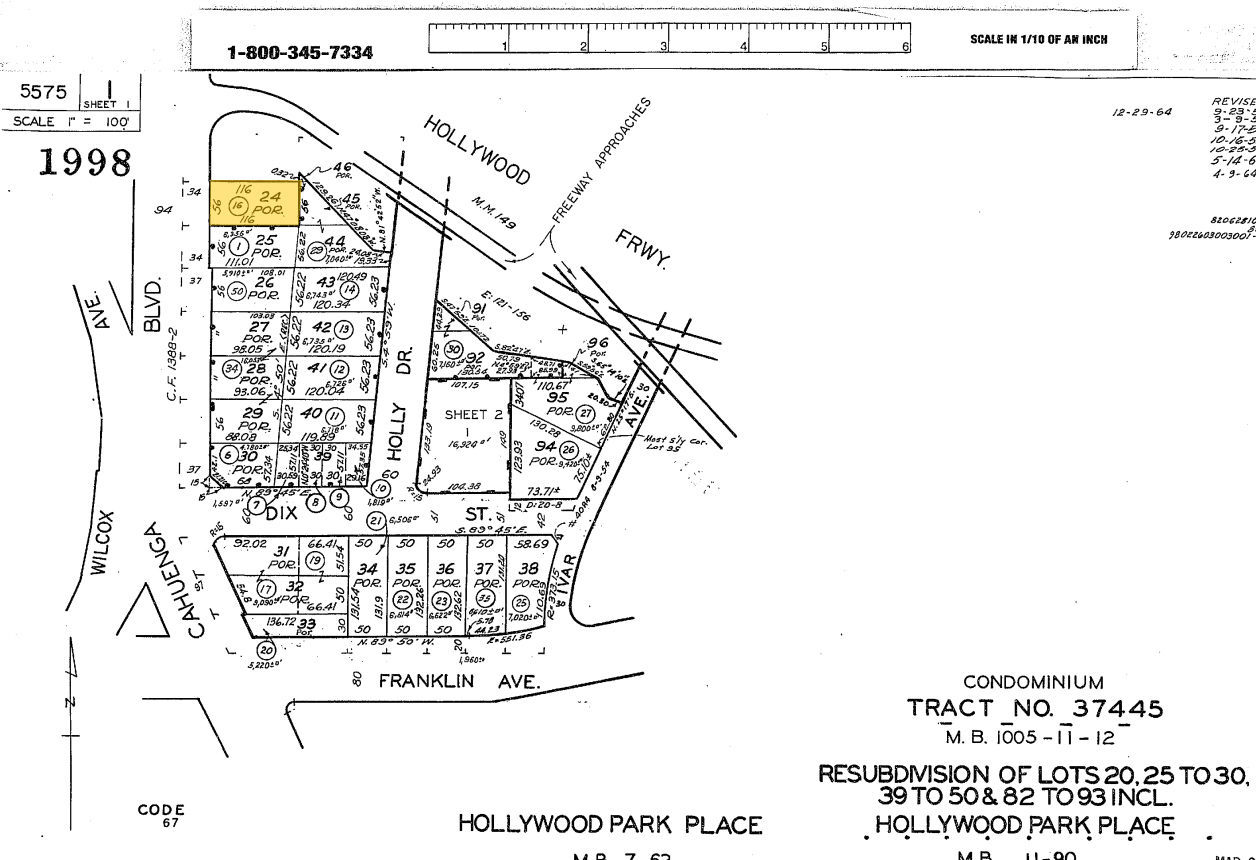 1956 N Cahuenga Blvd, Los Angeles, CA for sale Plat Map- Image 1 of 1