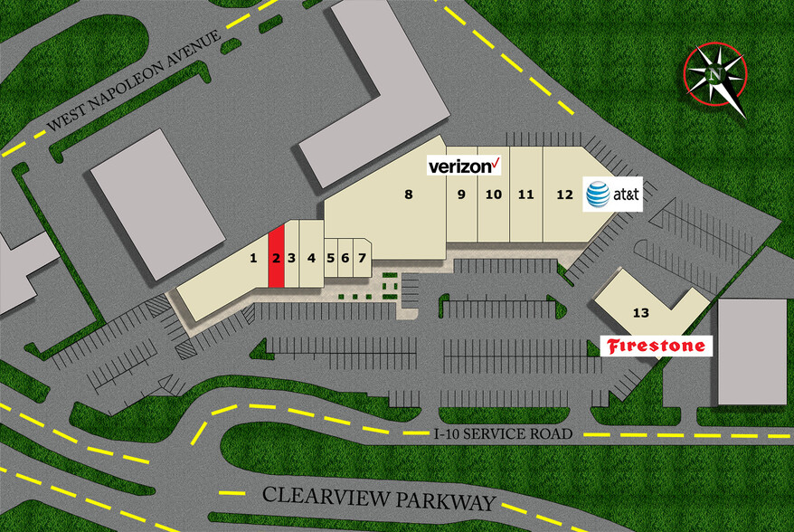 2222 Clearview Pky, Metairie, LA for lease - Site Plan - Image 2 of 2