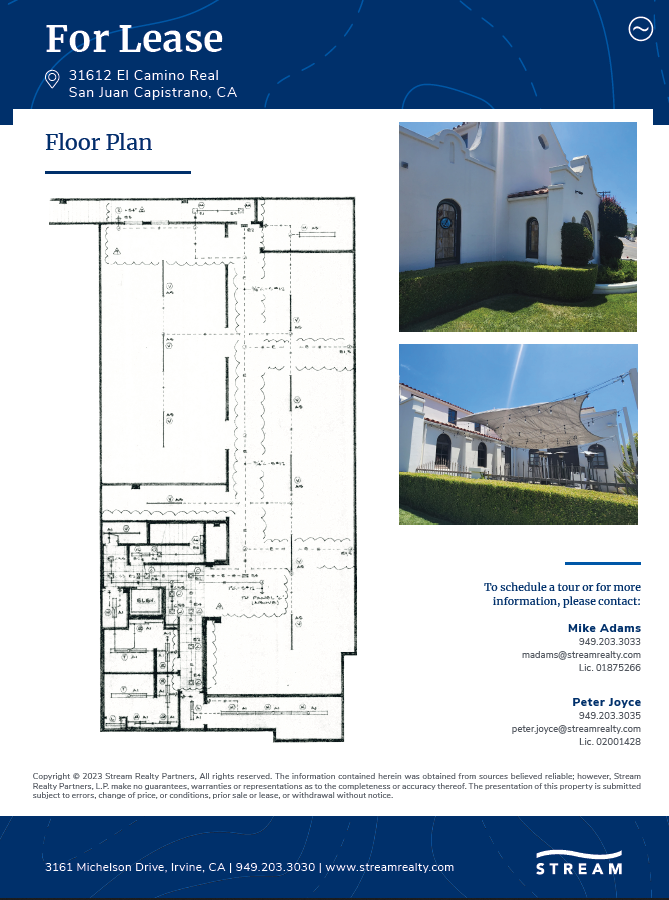 31612 El Camino Real, San Juan Capistrano, CA for lease Floor Plan- Image 1 of 1