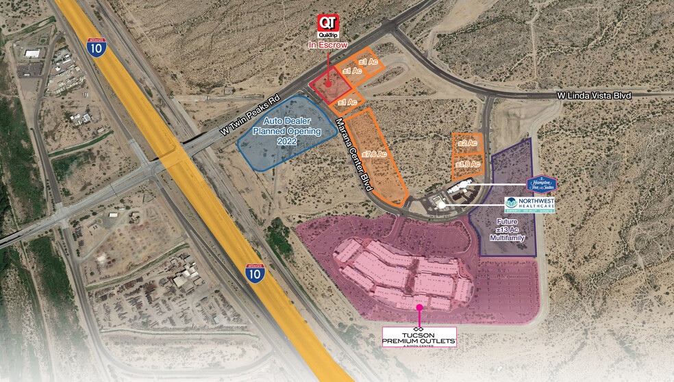 I-10 & Twin Peaks Rd, Marana, AZ for sale - Aerial - Image 1 of 1