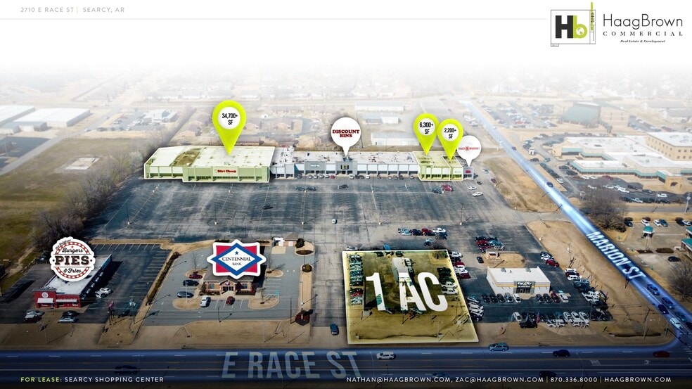 2702 E Race Ave, Searcy, AR for lease - Aerial - Image 2 of 4