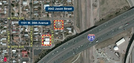 1101 W 36th Ave, Denver, CO - AERIAL  map view