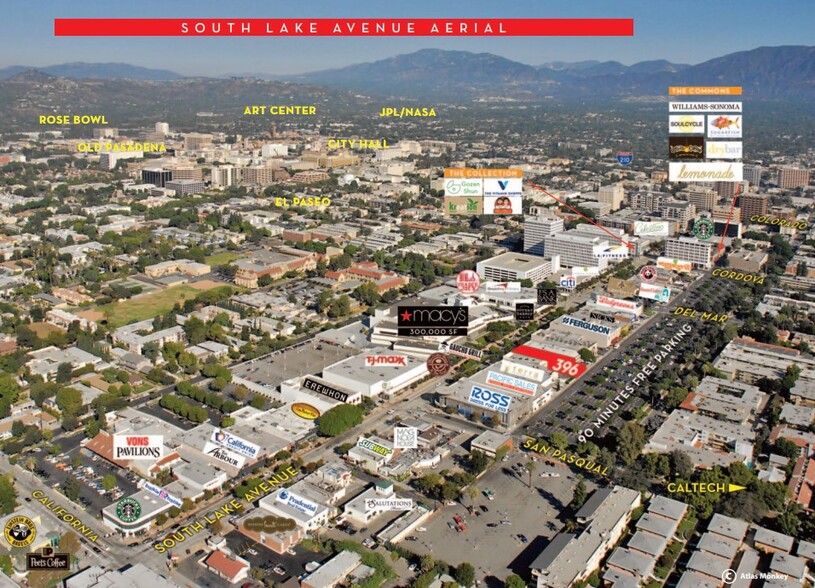 396-400 S Lake Ave, Pasadena, CA for lease - Aerial - Image 2 of 8