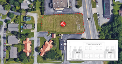 100 South Morton St., Franklin, IN - aerial  map view