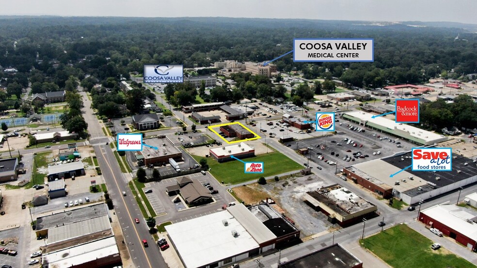 112-114 Fort Williams St, Sylacauga, AL for lease - Aerial - Image 3 of 10