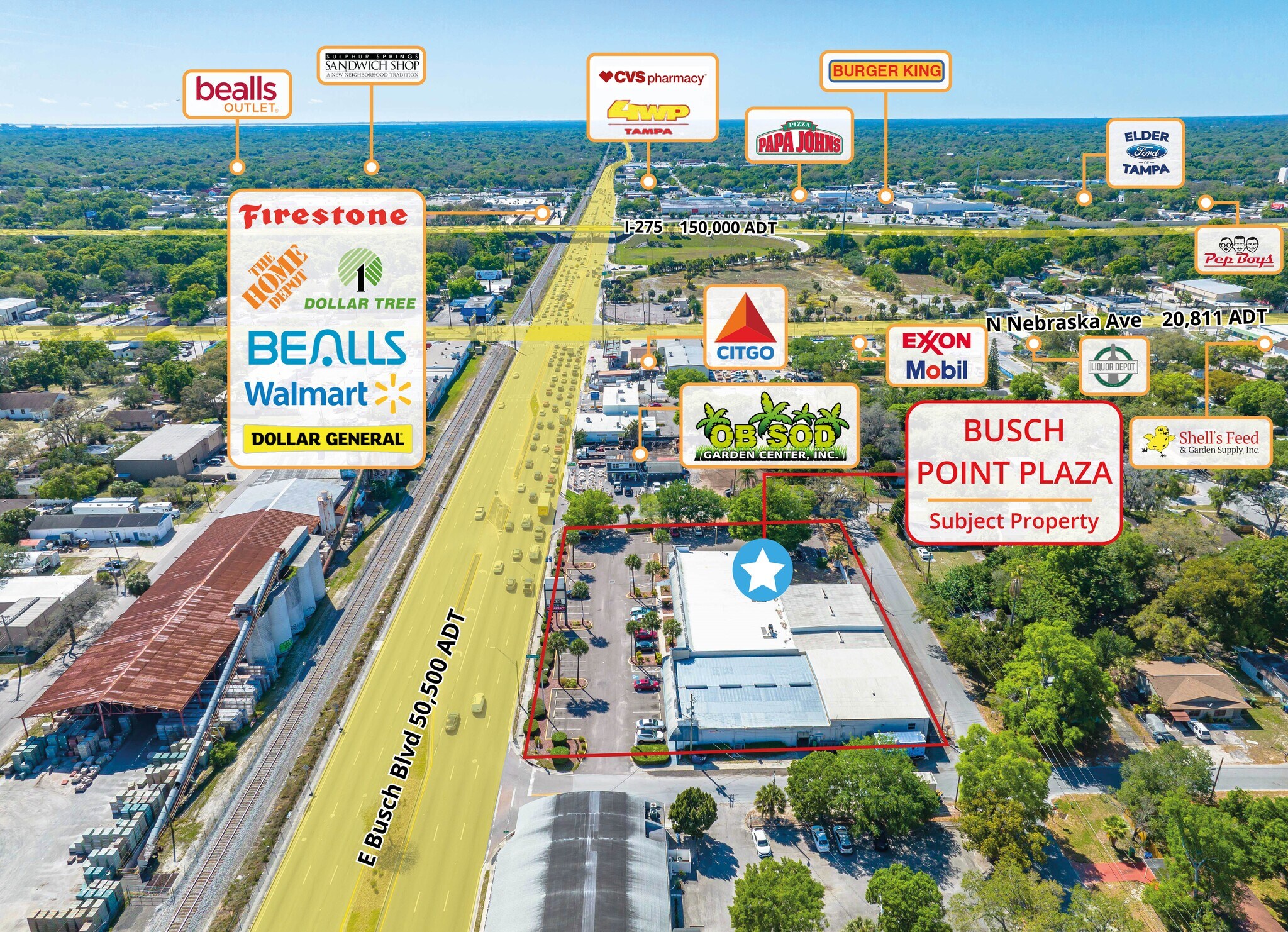 1010 E Busch Blvd, Tampa, FL for sale Aerial- Image 1 of 1