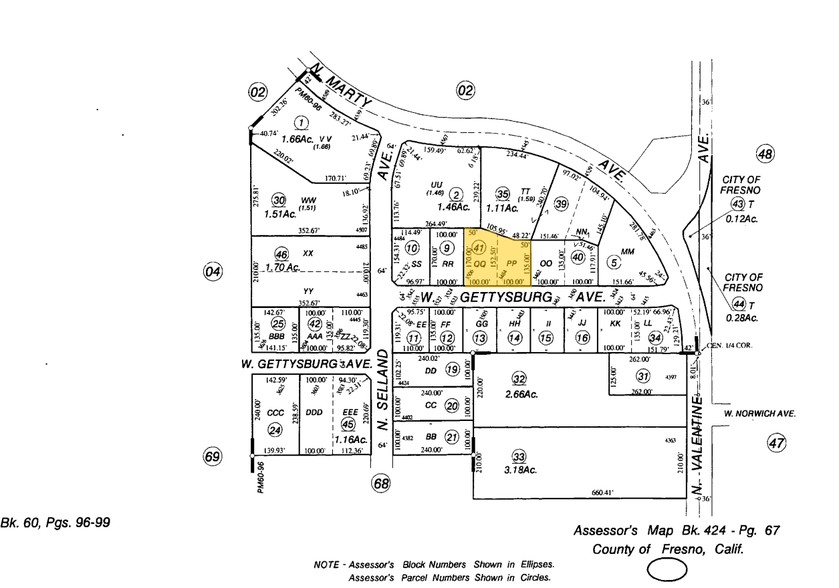 3484 W Gettysburg Ave, Fresno, CA for lease - Plat Map - Image 2 of 4