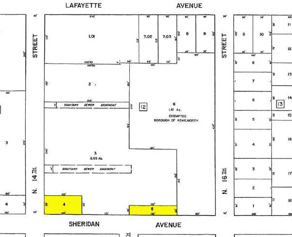 303 N 14th St, Kenilworth, NJ for sale Plat Map- Image 1 of 1