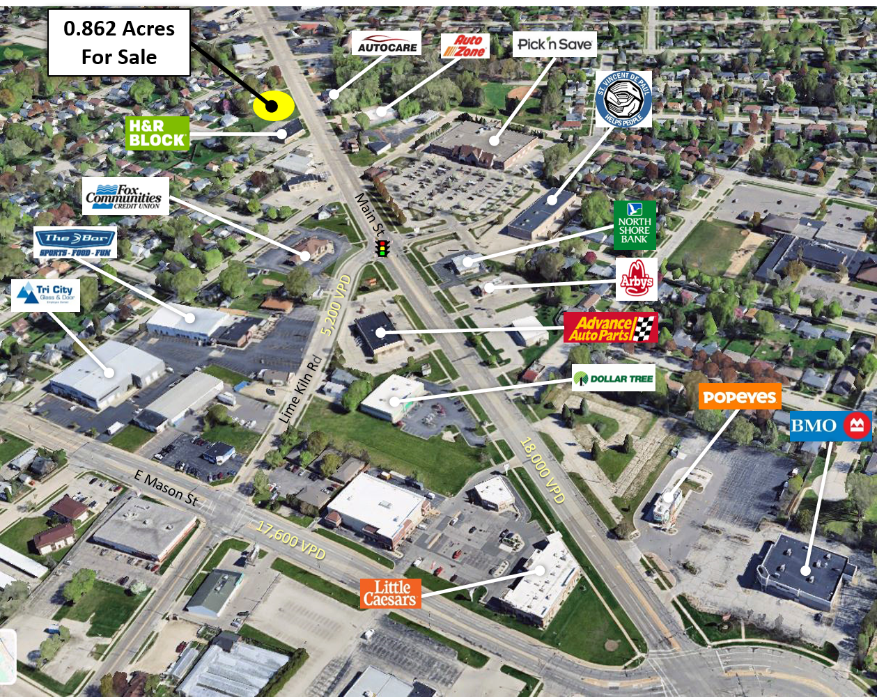 1748 Main St, Green Bay, WI for sale Aerial- Image 1 of 4