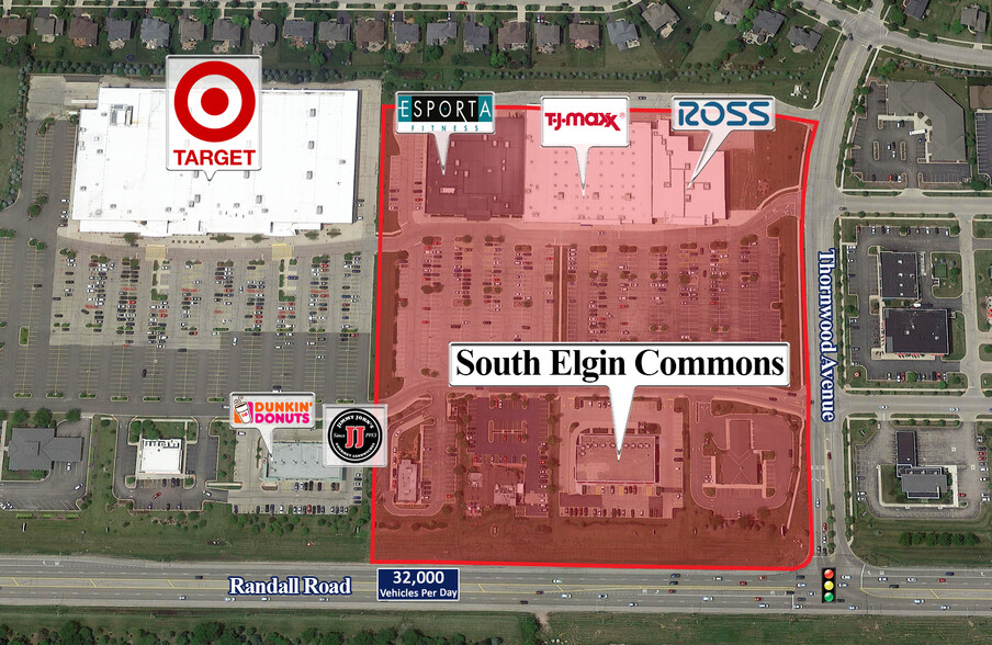 466-478 Randall Rd, South Elgin, IL for lease - Aerial - Image 1 of 2