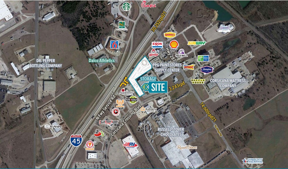 316 Factory Outlet Dr, Corsicana, TX for lease - Aerial - Image 1 of 2