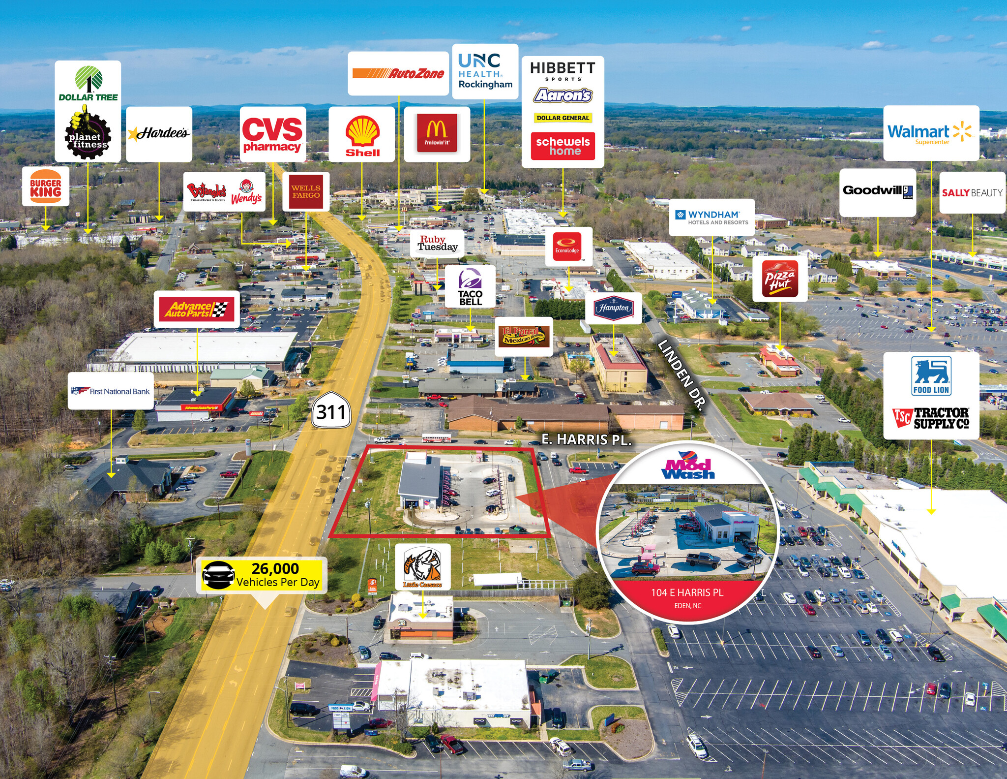 Mod Wash, Eden, NC 27288 - 20 Yr. NNN Sale Leaseback- Trophy Site | LoopNet