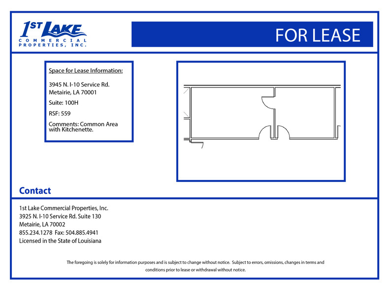 3945 N I-10 Service Rd, Metairie, LA for lease - Floor Plan - Image 2 of 2