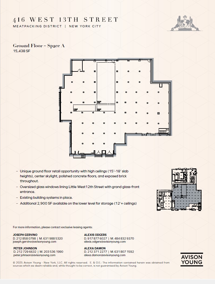 416 W 13th St, New York, NY for lease Floor Plan- Image 1 of 9
