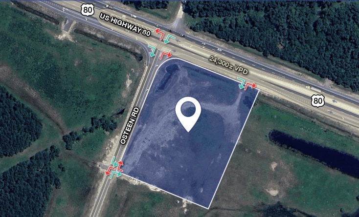 Hwy 80 & Osteen Road, Bloomingdale, GA for lease - Aerial - Image 1 of 1