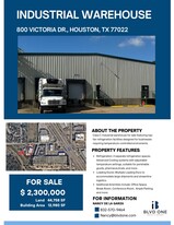 800 Victoria Dr, Houston TX - Warehouse