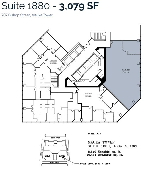 733 Bishop St, Honolulu, HI for lease Floor Plan- Image 1 of 1