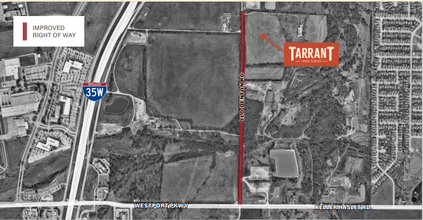 NWC Old Denton Rd & Westport Pky, Roanoke, TX - aerial  map view