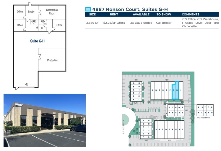 4883 Ronson Ct, San Diego, CA for lease Floor Plan- Image 1 of 1