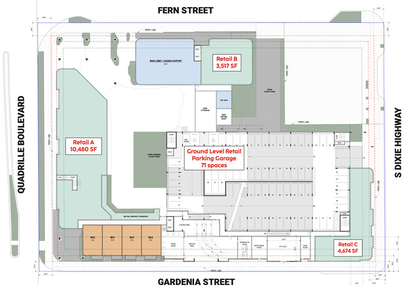 464 Fern St, West Palm Beach, FL for lease - Site Plan - Image 2 of 7