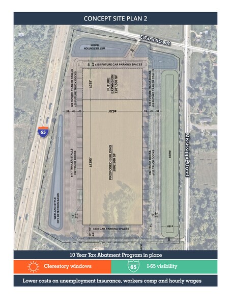 1595 E 73rd Ave, Merrillville, IN for lease - Site Plan - Image 2 of 2