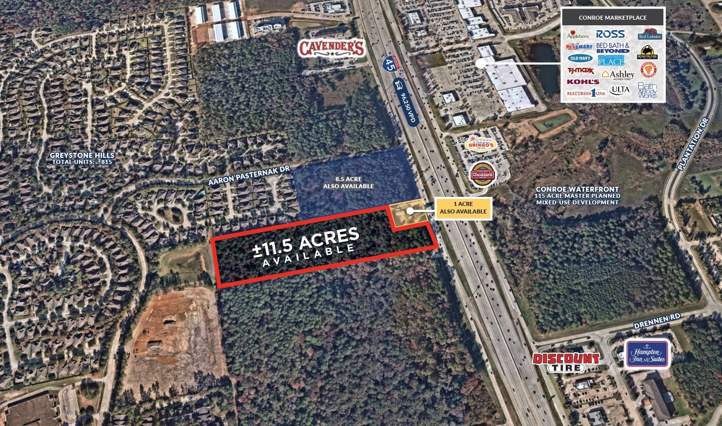 I-45, Conroe, TX for sale Aerial- Image 1 of 3