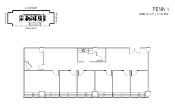 PENN 1, New York, NY for lease Floor Plan- Image 1 of 2