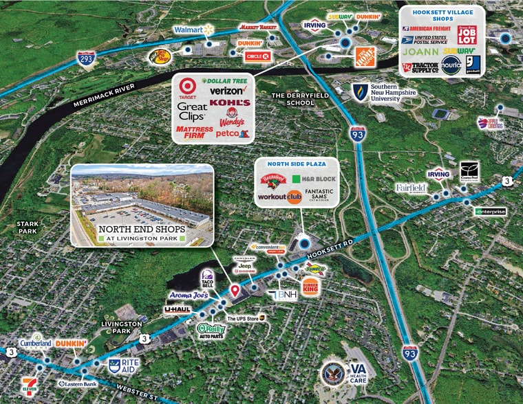 535-555 Hooksett Rd, Manchester, NH for lease - Aerial - Image 2 of 7