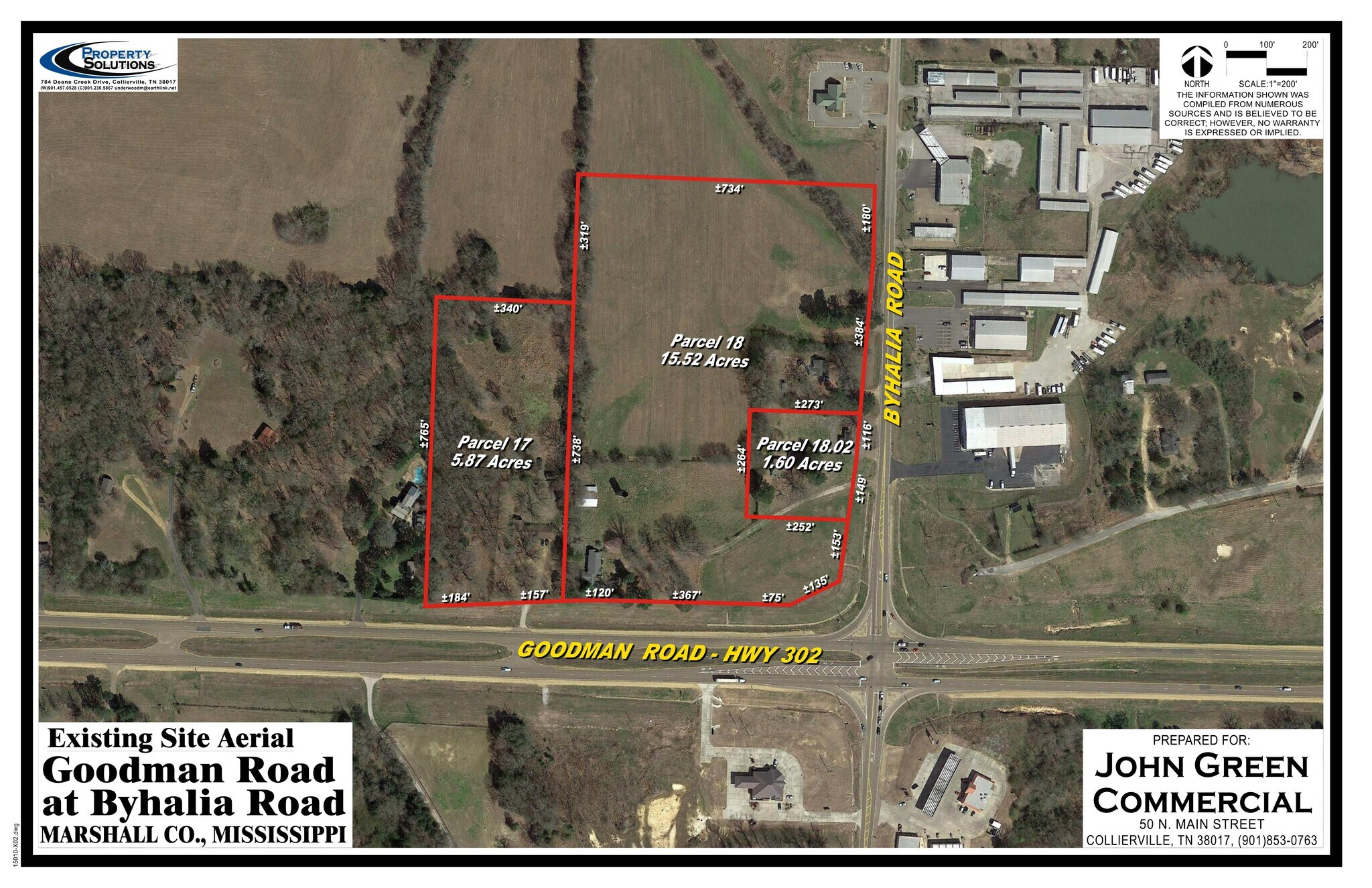 0 Highway 309 & 302, Byhalia, MS for sale Aerial- Image 1 of 3