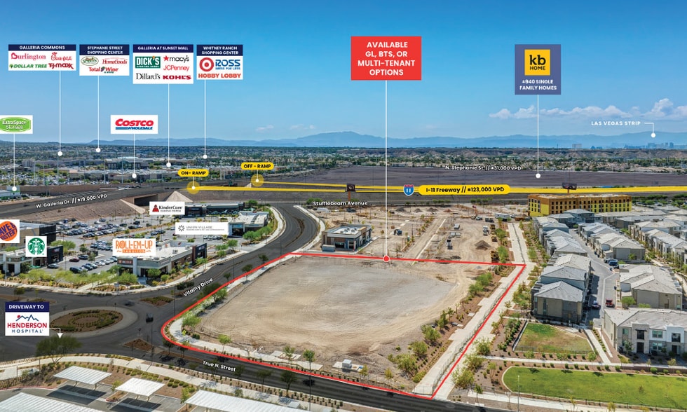 NEC Vitality Dr. & True N St. Dr, Henderson, NV for lease - Aerial - Image 1 of 4