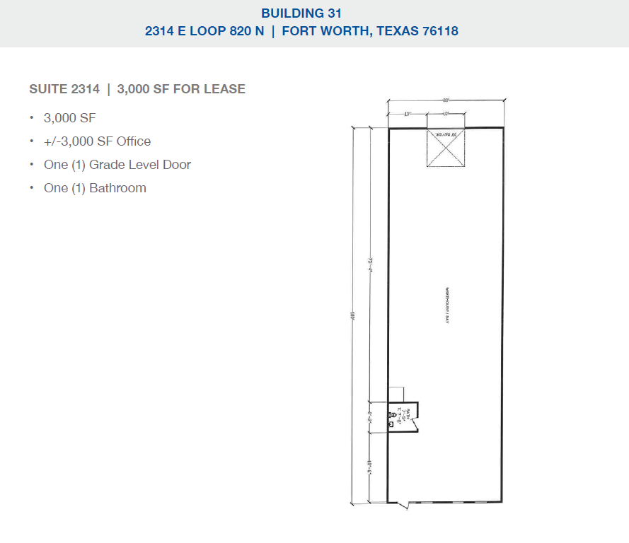 2501-2519 Gravel Dr, Fort Worth, TX for lease Floor Plan- Image 1 of 1