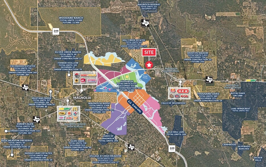 NWQ of FM 1488 and SH 149, Magnolia, TX for lease - Aerial - Image 2 of 3