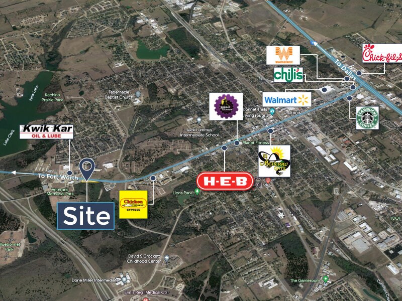 2201 W Ennis Ave, Ennis, TX for sale Aerial- Image 1 of 1