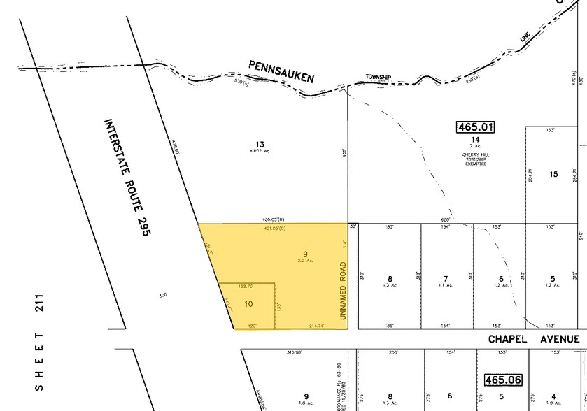 601 Chapel Ave E, Cherry Hill, NJ for sale - Plat Map - Image 1 of 1