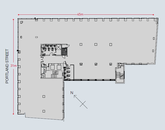 1 Portland St, Manchester for lease Typical Floor Plan- Image 1 of 2