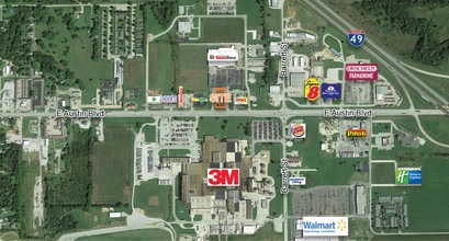 2101 E Austin Blvd, Nevada, MO - AERIAL  map view