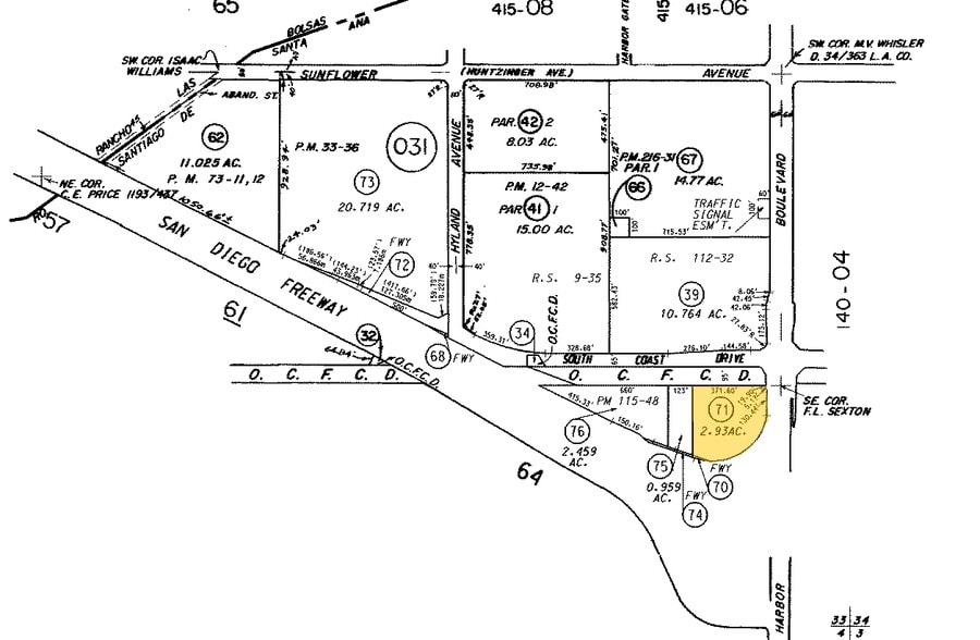 1503 S Coast Dr, Costa Mesa, CA for lease - Plat Map - Image 2 of 2