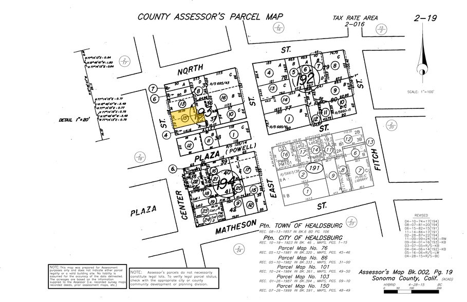 330 Center St, Healdsburg, CA for sale - Plat Map - Image 3 of 3