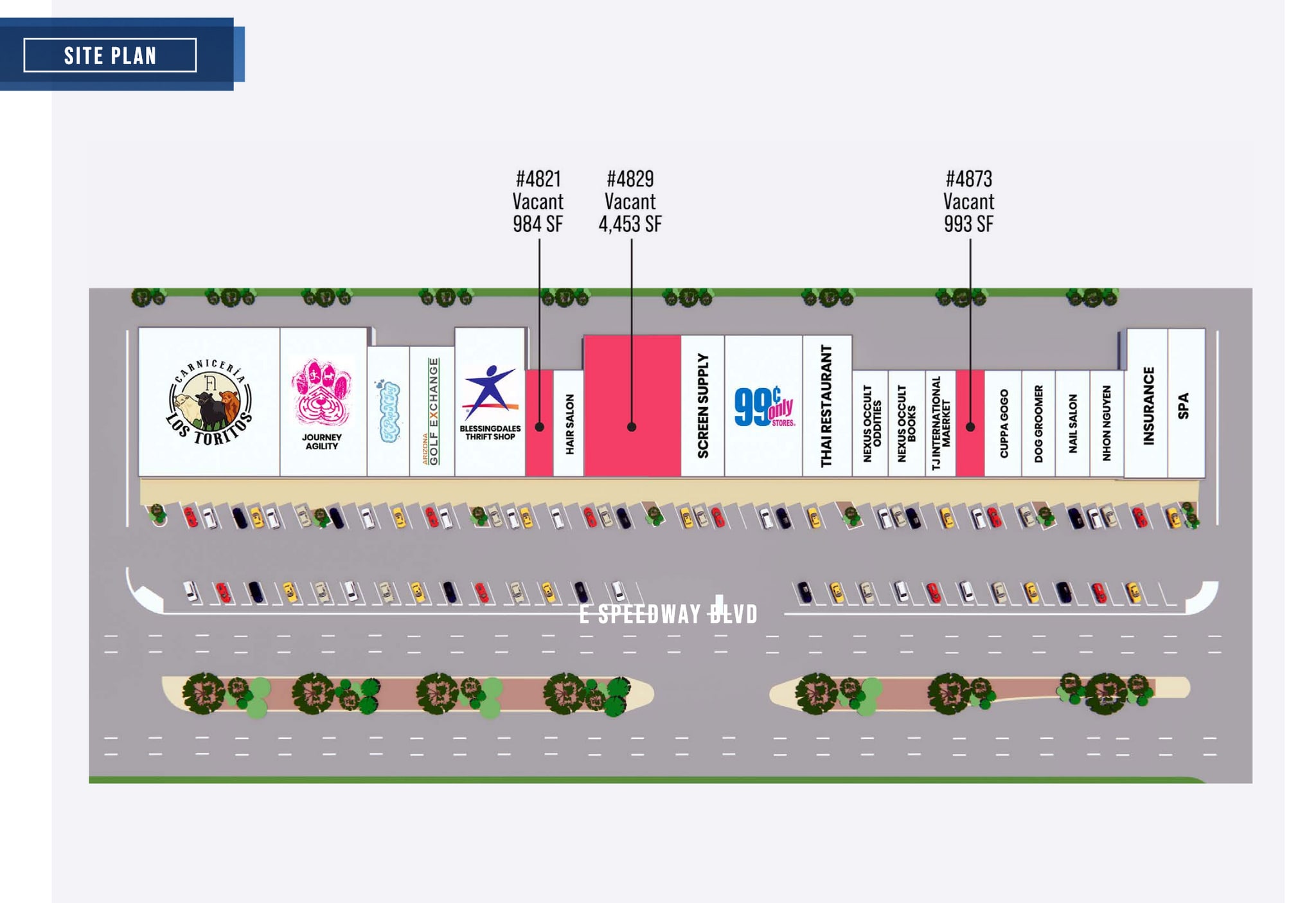 4805-4897 E Speedway Blvd, Tucson, AZ for lease Site Plan- Image 1 of 2