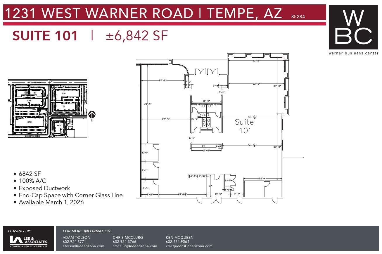 1121 W Warner Rd, Tempe, AZ for lease Floor Plan- Image 1 of 1