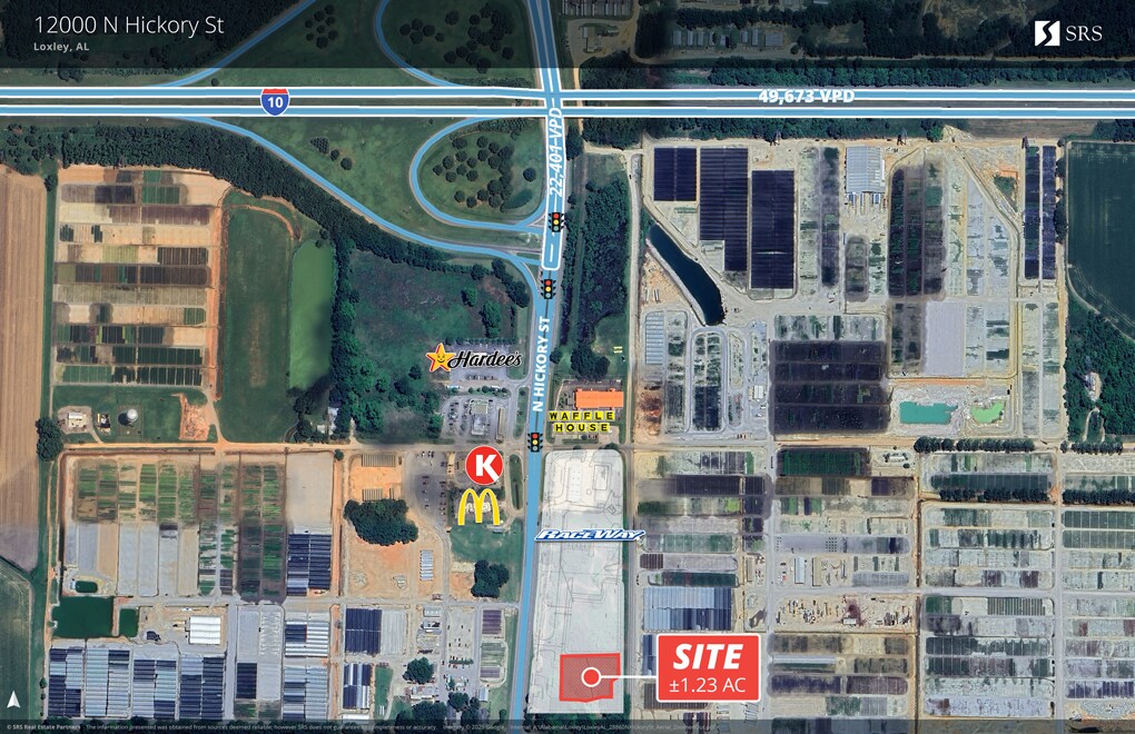 12000 N Hickory St, Loxley, AL for sale Aerial- Image 1 of 3