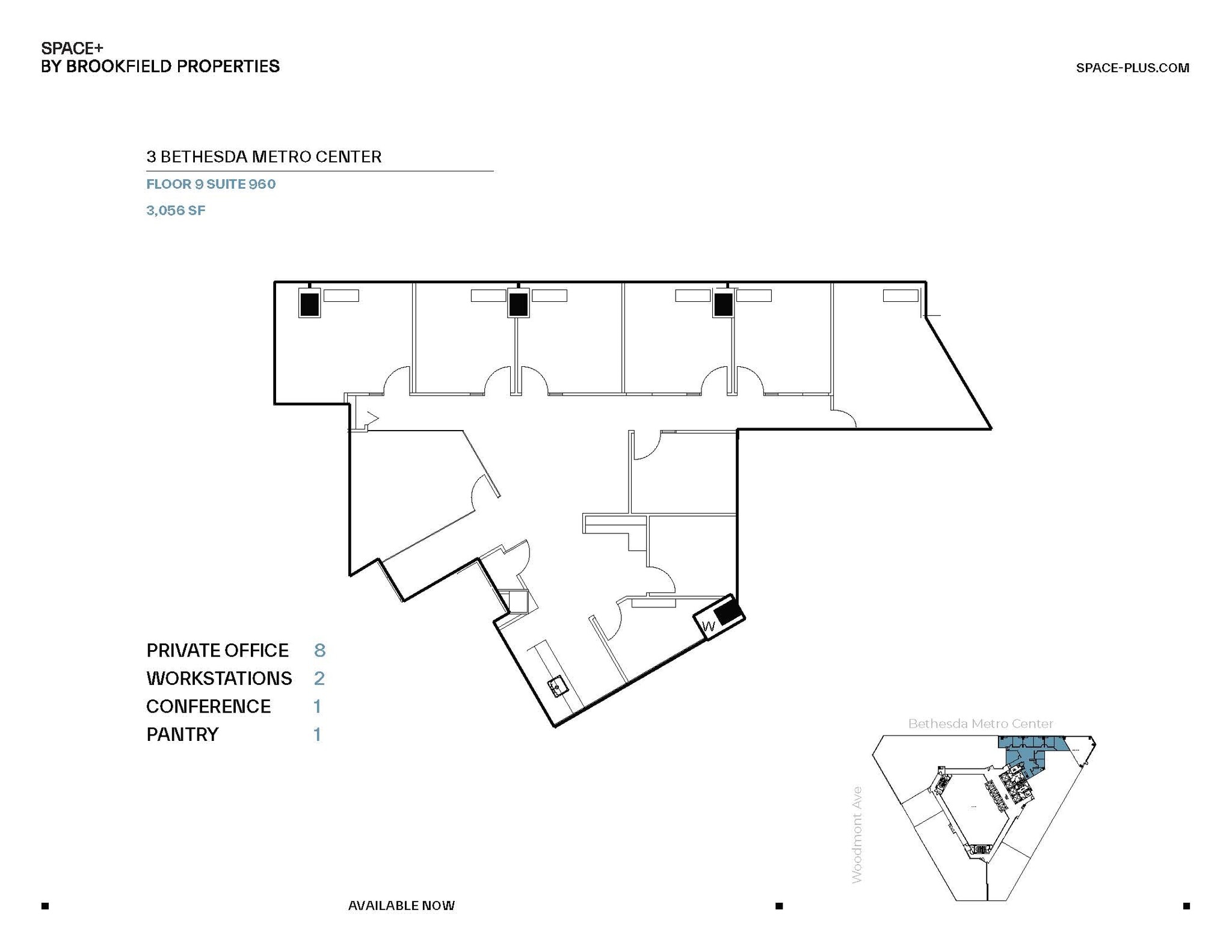 3 Bethesda Metro Center, Bethesda, MD for lease Floor Plan- Image 1 of 1