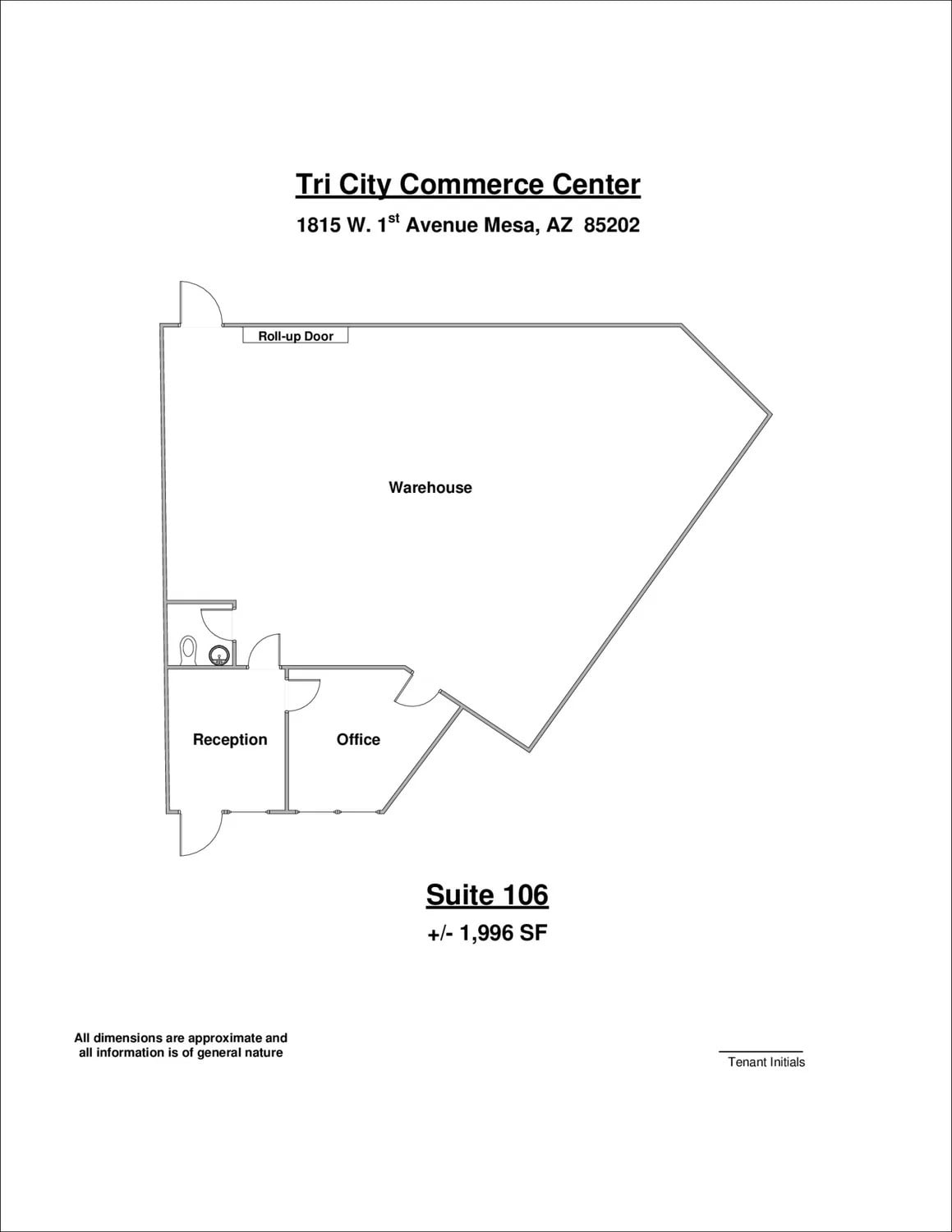 1815 W 1st Ave, Mesa, AZ for lease Floor Plan- Image 1 of 1