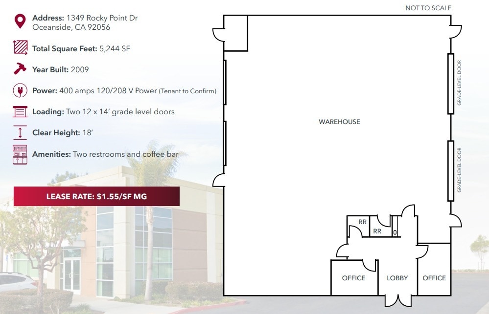 1349 Rocky Point Dr, Oceanside, CA for lease Floor Plan- Image 1 of 1