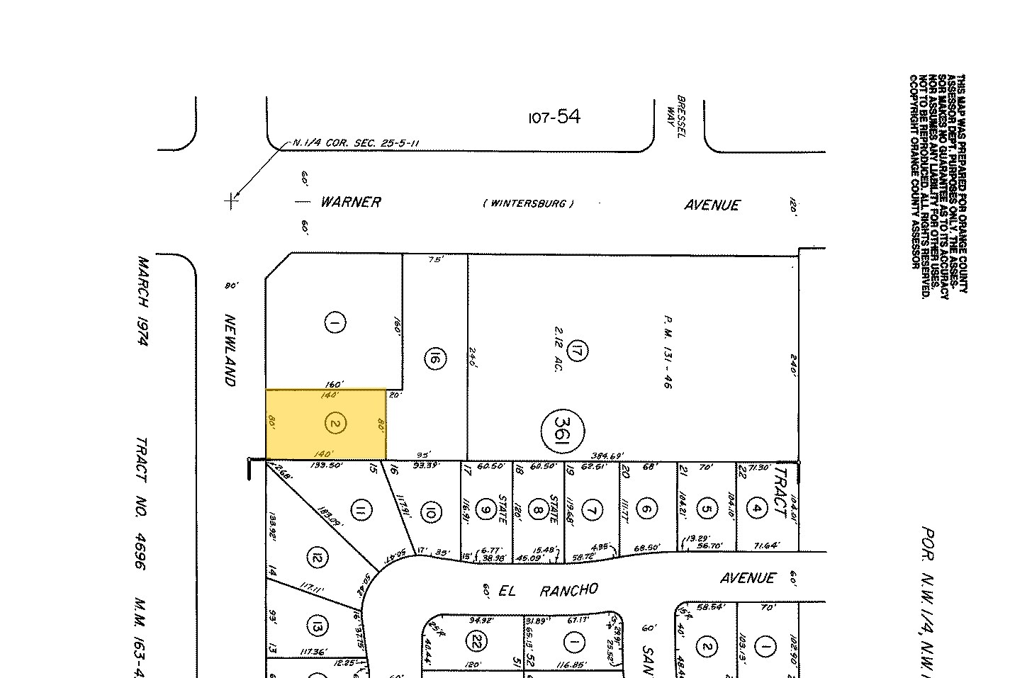 17050 Newland St, Fountain Valley, CA for sale Plat Map- Image 1 of 1