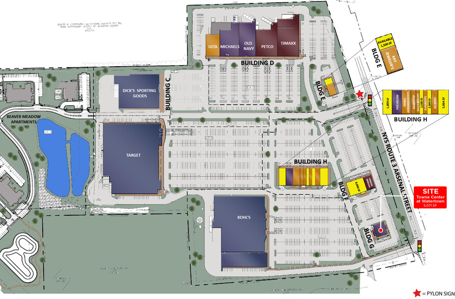 Towne Center at Watertown, Watertown, NY for lease - Site Plan - Image 2 of 6