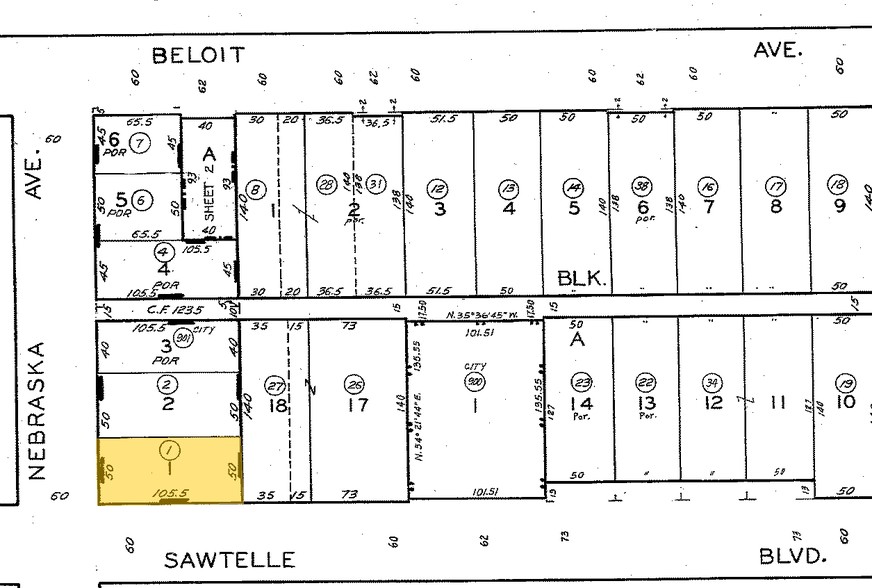 1806 Sawtelle Blvd, Los Angeles, CA for lease - Plat Map - Image 2 of 16